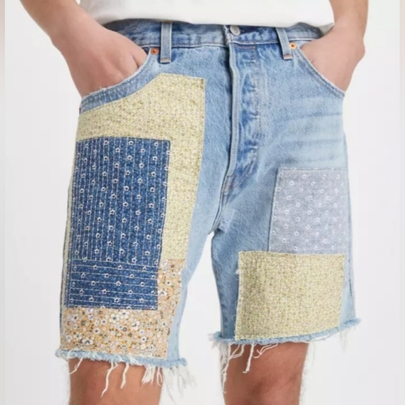 NWT Levi's 501 '93 Patchwork Men's Jean Shorts - Picture 6 of 7